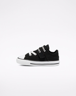 Converse Double Strap Easy-On Chuck Taylor All Star Lány Rövidszárú Fekete/Fehér | NTCQYAZ-HU